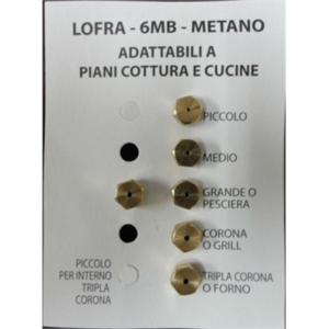 Serie ugelli piano cottura cucine gas Lofra 5 fuochi + forno- gas metano - 6mb - immagine 1