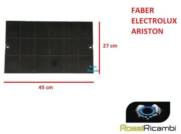 FILTRO CAPPA FABER ARISTON ELECTROLUX CON CARBONI ATTIVI 6093046 PER ISOLA PRISMA EGYZIA