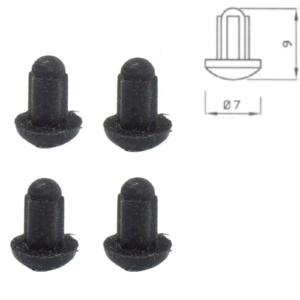 Kit 4 gommini griglia cucina piani cottura Ariston Indesit paracolpi antigraffio - immagine 1