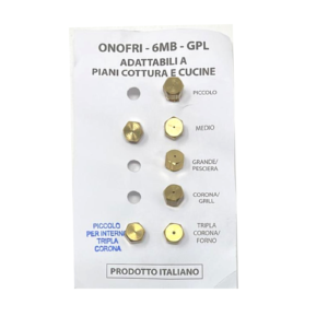 Onofri Terim serie 7 ugelli piano cottura cucine gas 5 fuochi e forno gas GPL passo 6mb - immagine 1