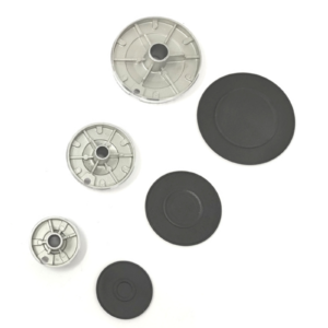 Kit ricambio 3 bruciatori e piattelli spartifiamma neri lucidi piano cottura e cucina a gas Indesit 3 fuochi - immagine 2