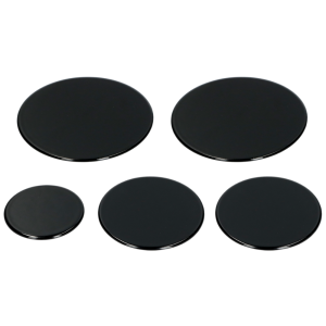 Kit ricambio piattelli spartifiamma neri lucidi cucina gas piano cottura Rex Electrolux Castor Zoppas Zanussi 5 fuochi - immagine 1