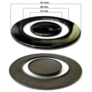 Kit 5 bruciatori +piattelli spartifiamma cucina Glem Gas gas 5 fuochi - immagine 5