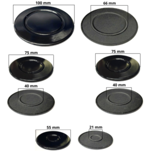 Kit 4 piattelli spartifiamma 4 fuochi neri lucidi cucina gas Raymond - immagine 3