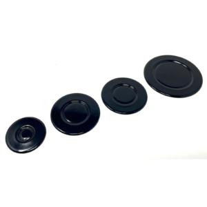 Kit 4 piattelli spartifiamma 4 fuochi neri lucidi cucina gas Raymond - immagine 1