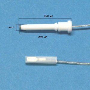 Candeletta candela Tecnogas cucina gas accensione piezoelettrica lunga 43 mm. ricambio compatibile - immagine 1