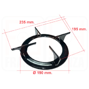 Griglia cucina 1 fuoco tonda nera diametro 19 cm Hotpoint Ariston ricambio originale C00283112 482000031567 - immagine 2
