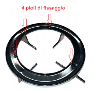 Griglia cucina 1 fuoco tonda nera diametro 19 cm Hotpoint Ariston ricambio originale C00283112 482000031567 - immagine 3