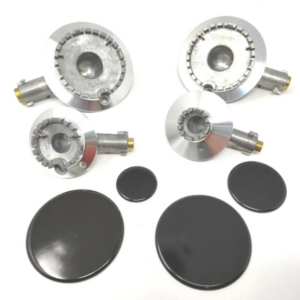 Kit bruciatori e piattelli neri lucidi piano cottura Candy Iberna Hoover 4 fuochi - immagine 1