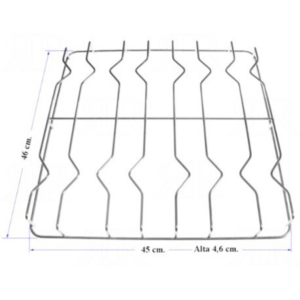 Griglia cucina a gas Ariston Indesit 4 fuochi in acciaio cromato 45 x 46 cm.